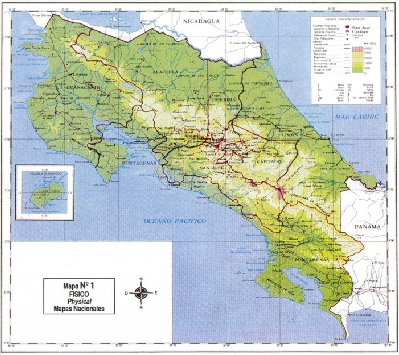 MAPA FISICO-POLITICO COSTA RICA