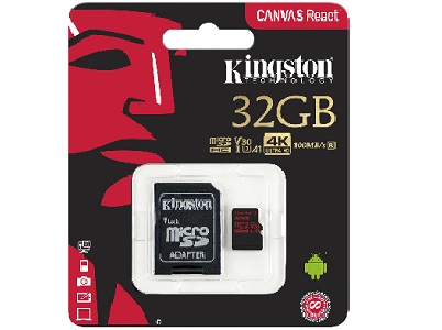 KINGSTON 32GB MICRO SDHC CANVAS REACT